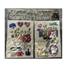 PEGATINAS DECORATIVAS METALICAS CON FOIL 2 DISEÑOS - 785-7144629