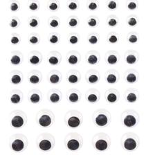 OJOS MOVIBLES NEGROS 62 PZAS TAMANOS 10MM, 12MM, 15MM - 785-7564563