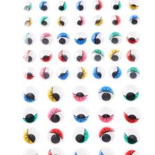 OLHOS MÓVEIS COM CÍLIOS, 5 CORES, 62 PEÇAS, TAMANHOS 10 MM, 12 MM, 15 MM - 785-7564566