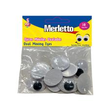 OJOS MOVIBLES OVALADOS, COLOR NEGRO, 10 PZS TAMAÑO 14*18MM - 785-7564621