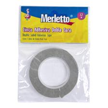 FITA ADESIVA DUPLA FACE SEMITRANSPARENTE 6mmx12m BRANCA - 785-7964277