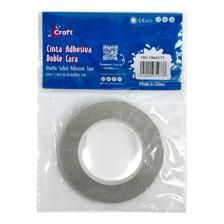 FITA ADESIVA DUPLA FACE SEMITRANSPARENTE 6mmx12m BRANCA - 785-7964277