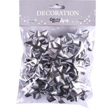 GIFTS BOWS SATIN SILVER 12PZ 2 INCHES - 786-8070669