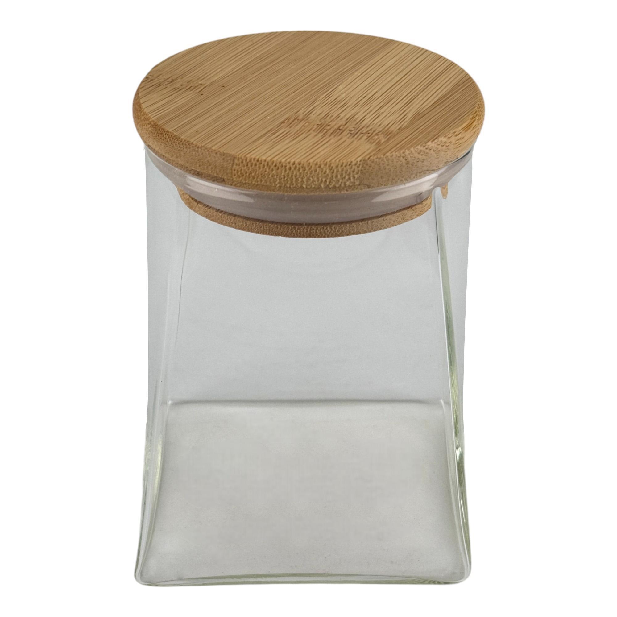 GLASS JAR WITH BAMBOO LID - 353-060006