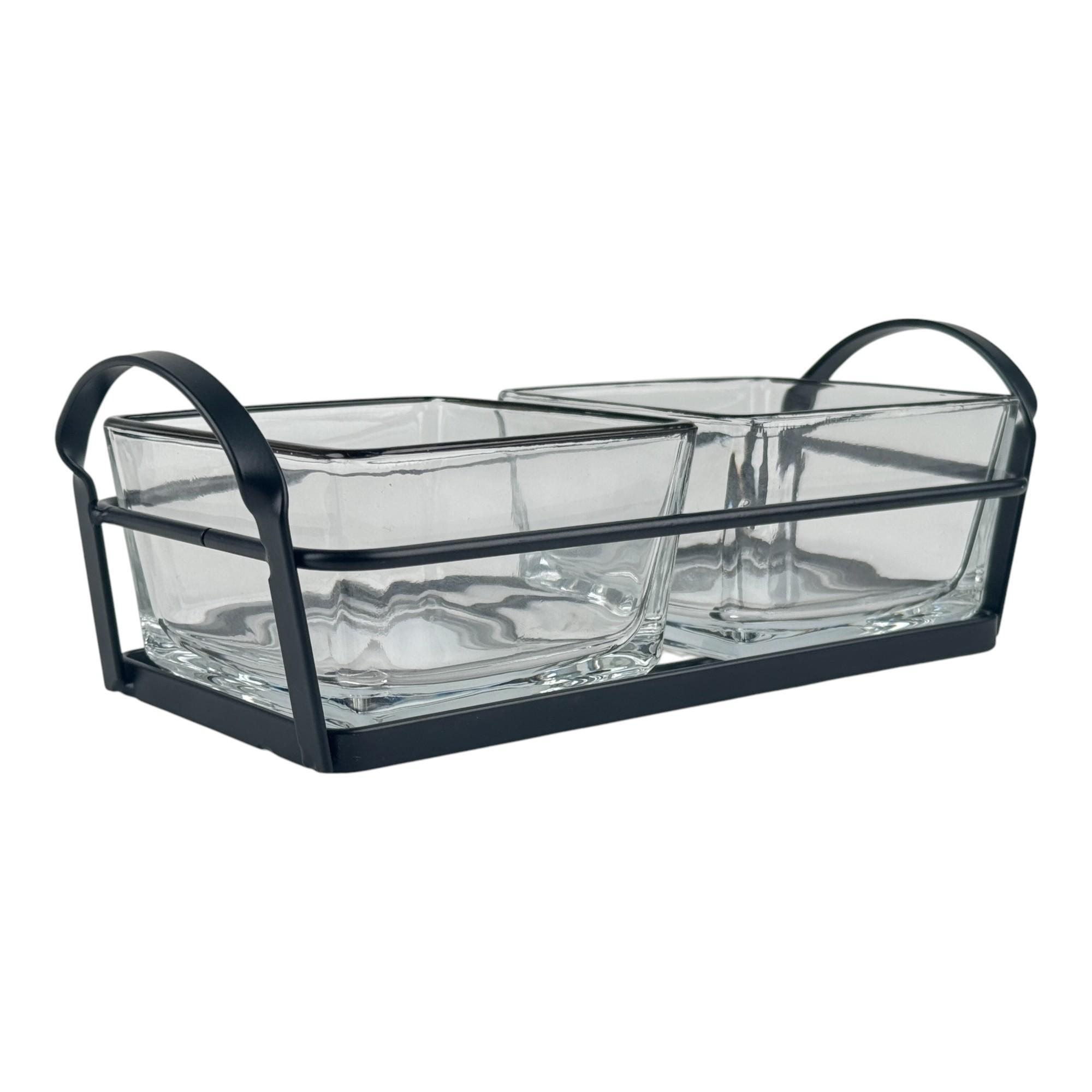 SET/2 GLASS SNACK BOWL - 353-210002