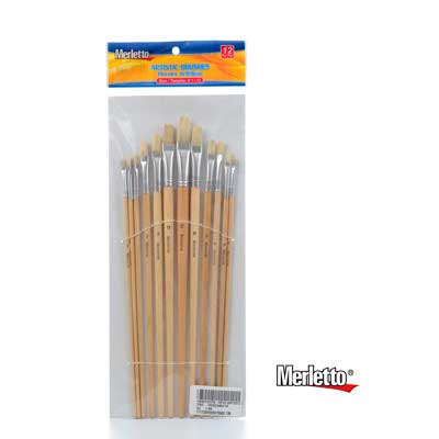 SET PINCELES PLANOS #1-12