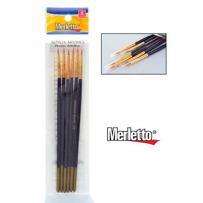 SET DE PINCELES REDONDOS 6PZA #00