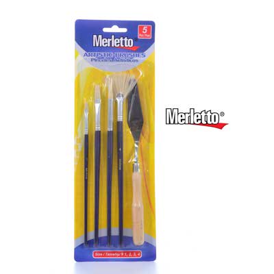 SET DE PINCELES SURTIDOS 5PZ #1,2,3,4 + ESPATULA
