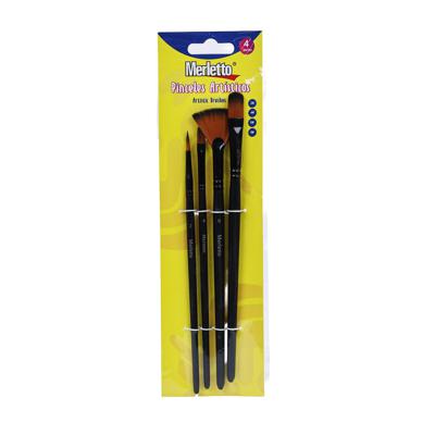 SET 4 PINCELES ARTISTICOS MAJESTIC (#2 #4 #6 #8)