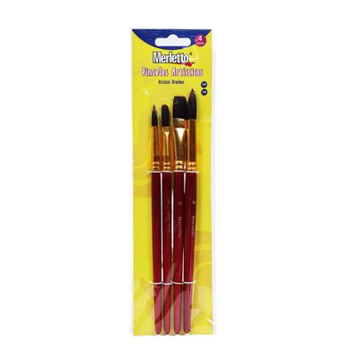SET 4 PINCELES ARTISTICOS BURGUNDY (#10 #16 #10 #16)