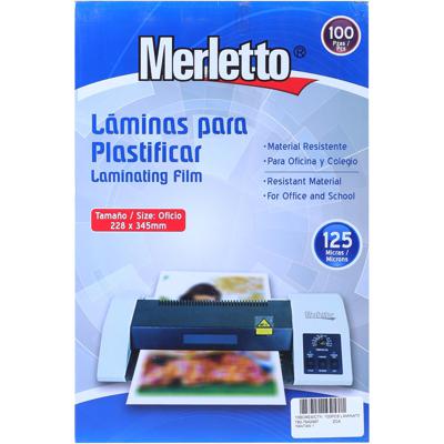LAMINA PARA PLASTIFICAR 125MICRON OFICIO