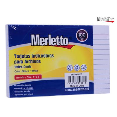 TARJETAS INDICADORAS PARA ARCHIVOS INDEX CARD BLANCO 4" x 6