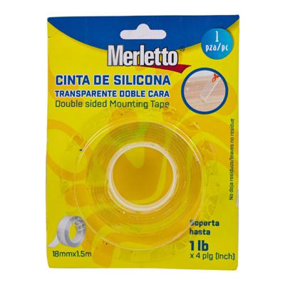 CINTA DE SILICONA TRANSPARENTE 18MM X 1.5M