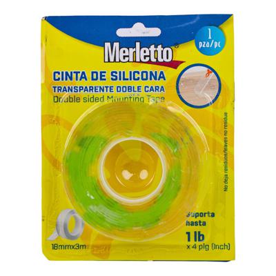 CINTA DE SILICONA TRANSPARENTE 18MM X 3M