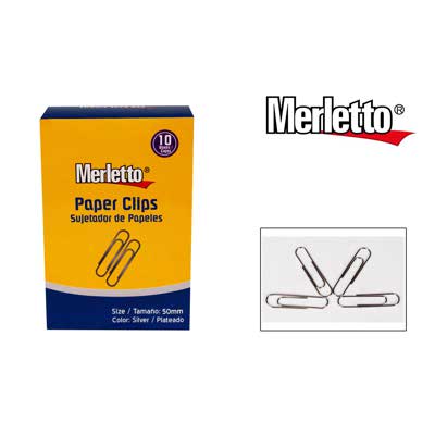 SUJETADOR DE PAPELES PLATEADO 100PZA 50mm