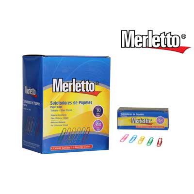 SUJETADOR DE PAPELES COLORES 100PZA 33mm