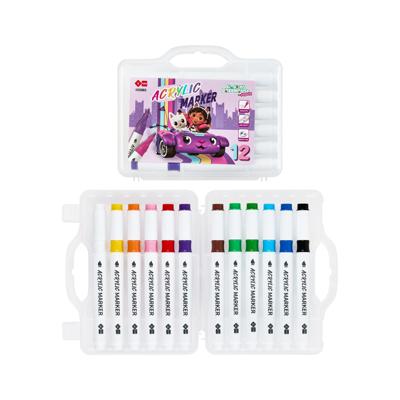 MARCADORES ACRÍLICOS GABBY’S DOLLHOUSE (12 PIEZAS, 12 COLORES)