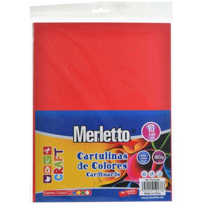 SET DE 10 CARTULINAS COLORES BASICOS SURTIDOS 180GSM