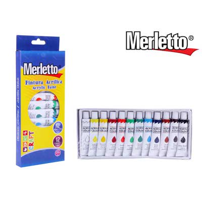 SET DE PINTURA ACRILICA 12ML 12PZ