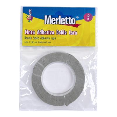 CINTA ADHESIVA DOBLE CARA SEMI TRANSPARENTE 6mmx12m BLANCO