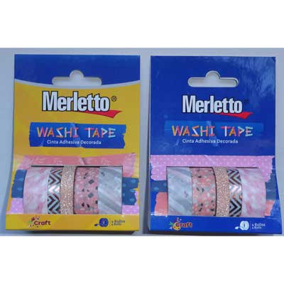 SET DE 5 ROLLOS DE WASHI TAPES SURTIDOS