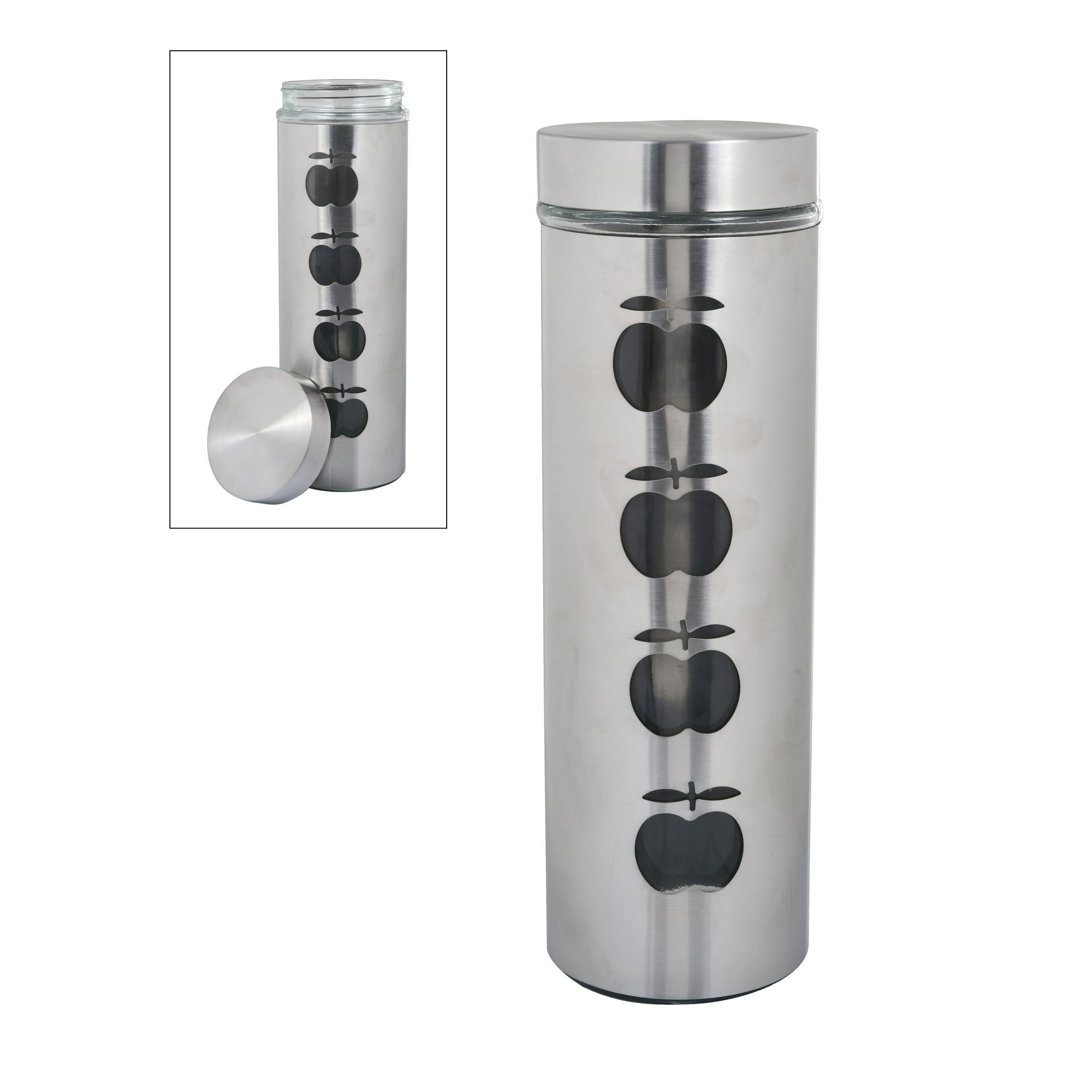 GLASS STORAGE JAR WITH S/S SLE - 411-063951