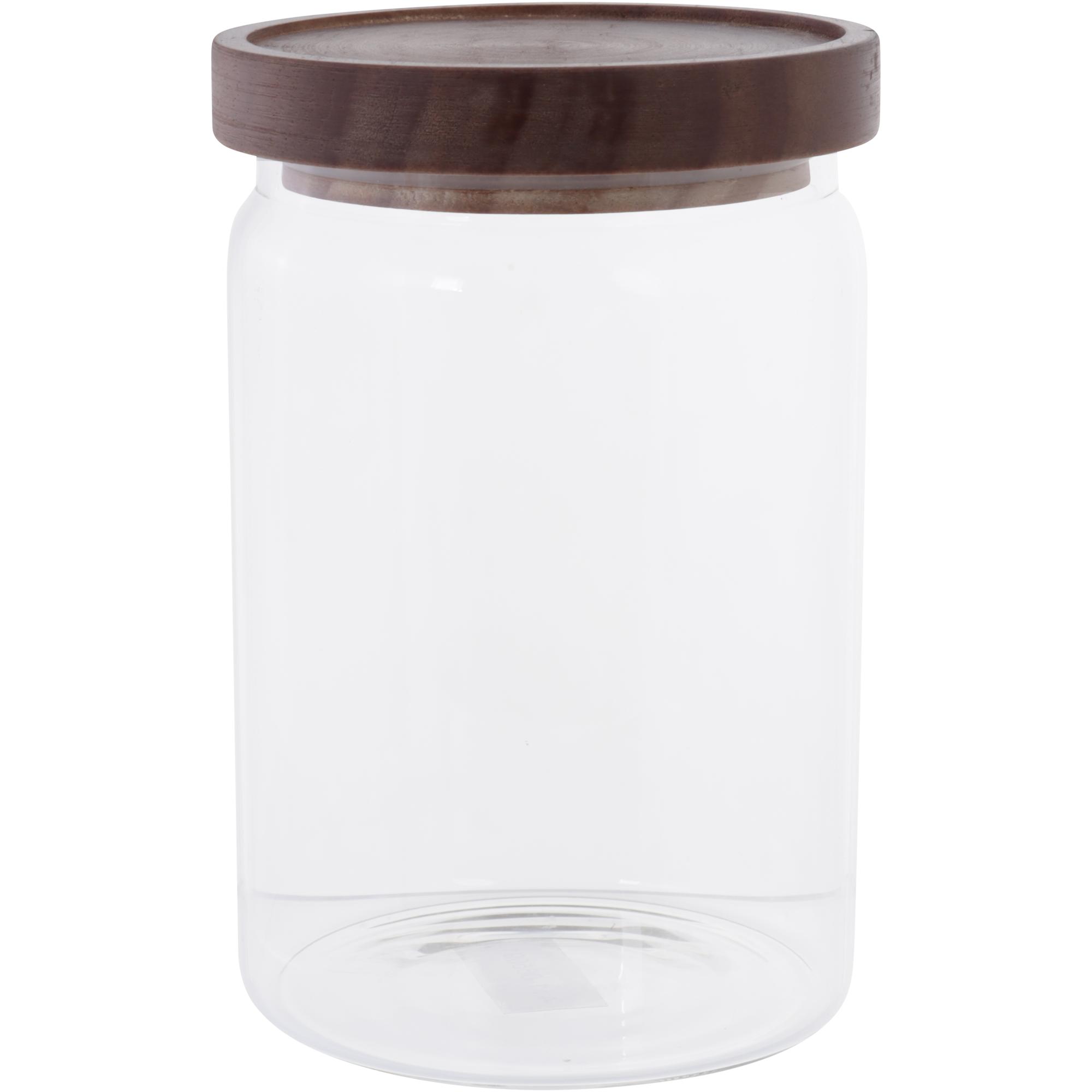 Borosilicate Glass storage jarwith wooden lid - 411-065091