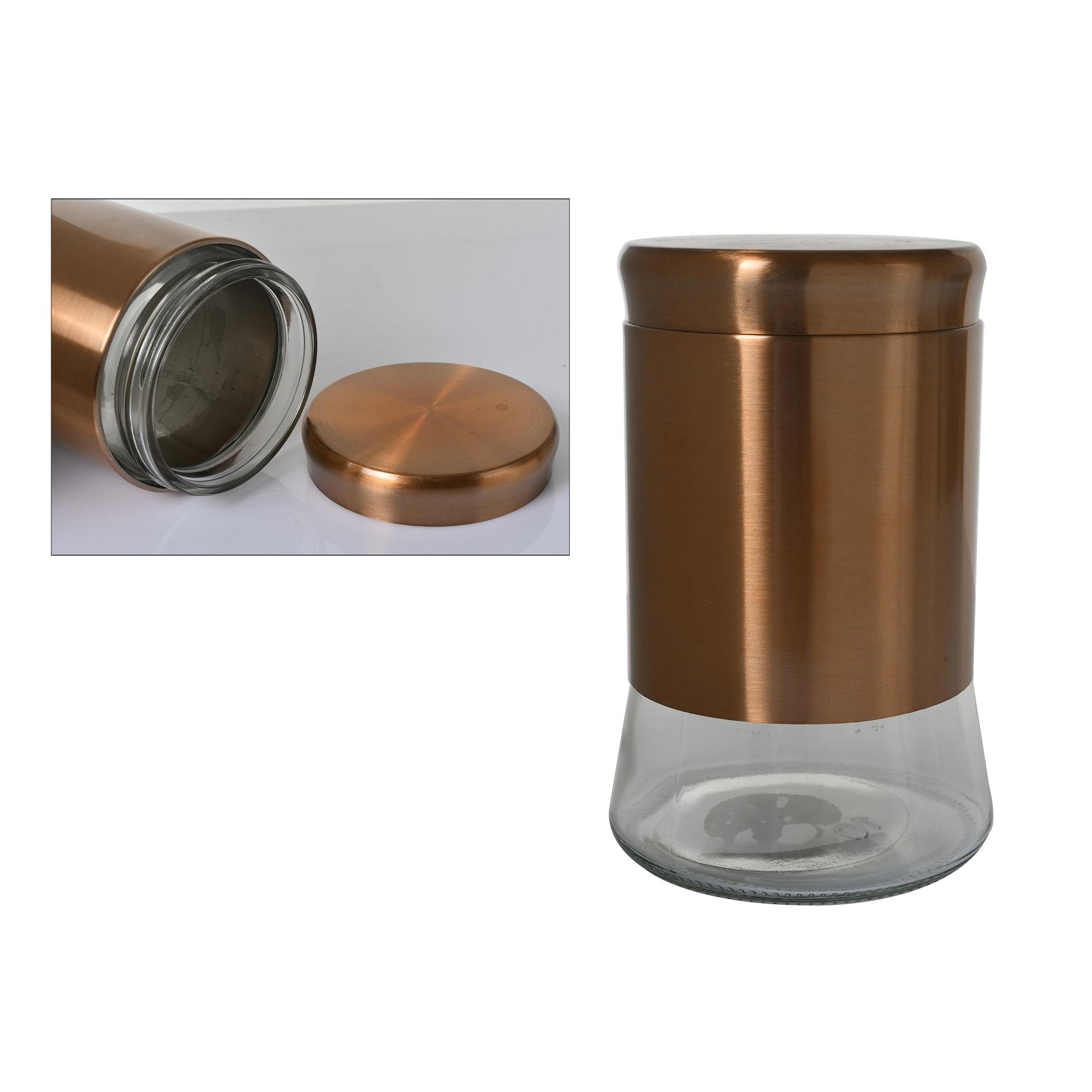 GLASS CANISTER WITH COPPER STA - 411-375037