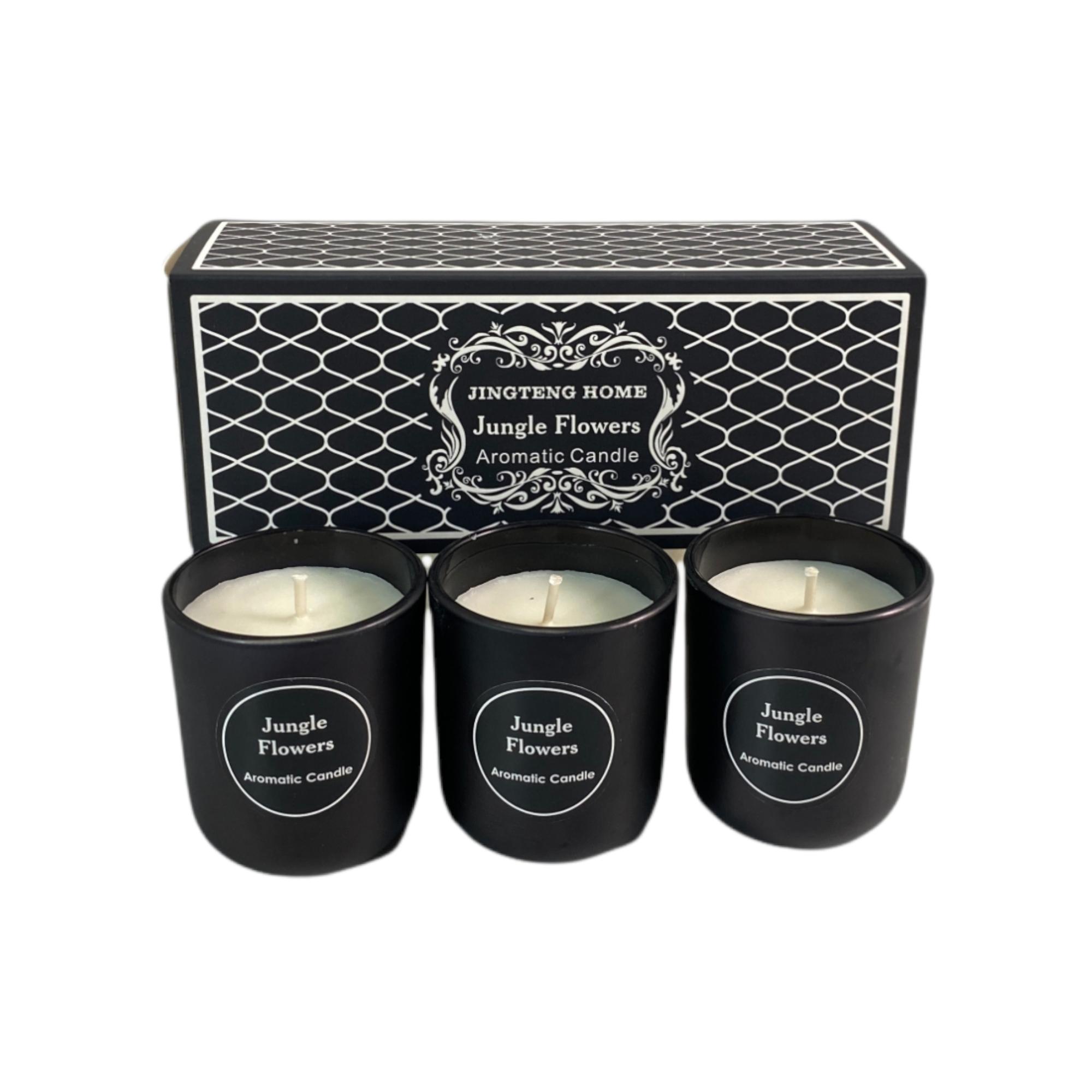 3pcs D5.5XH6.5cm Scented candle in colored jar with gift box - Noritex