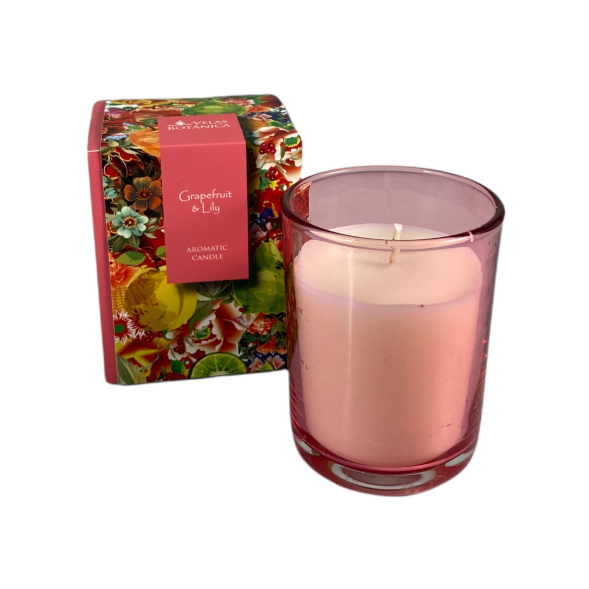 Scented candle in the coloredglass jar with color boxWax we - Noritex