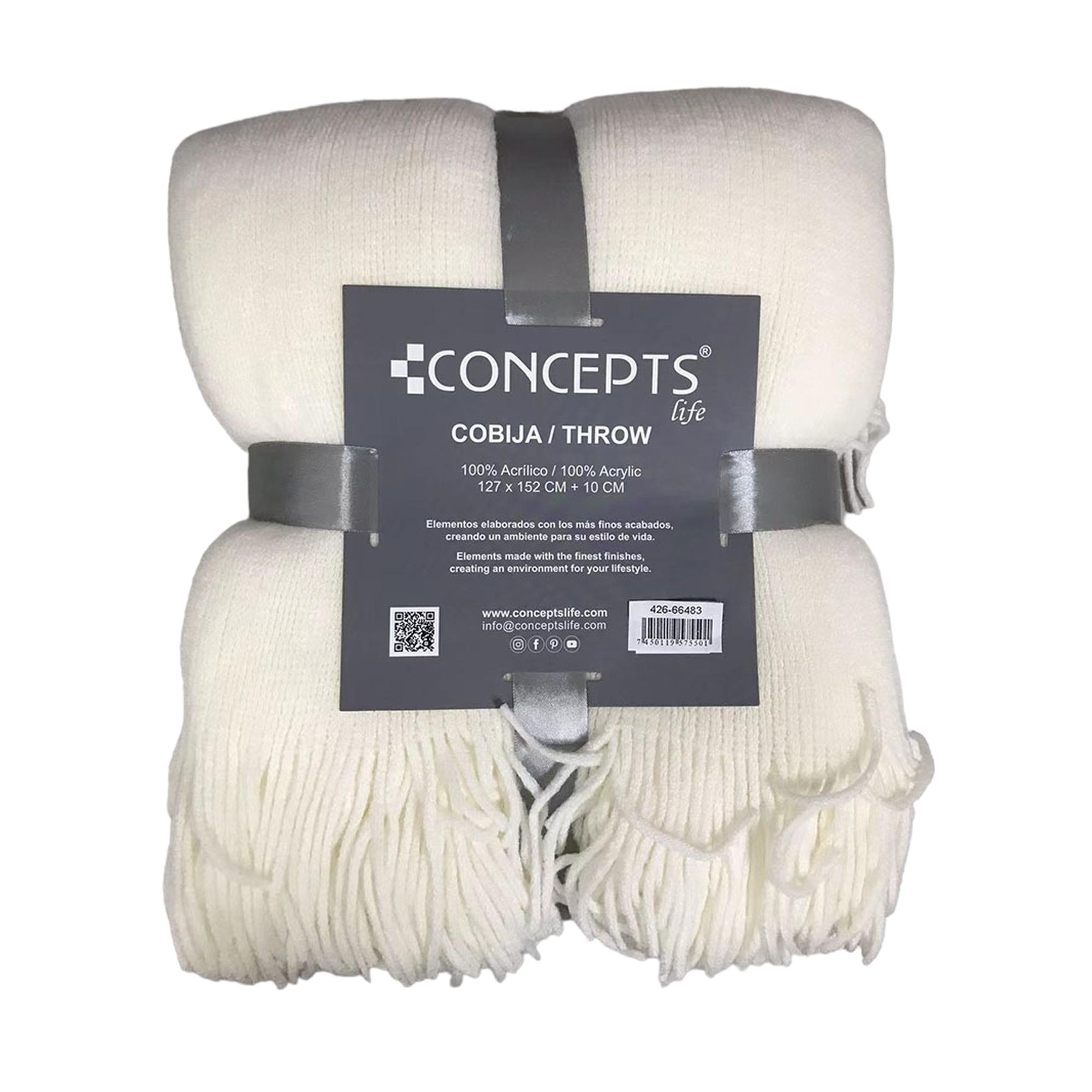 KNITTED THROW 127X152CM+10CM - 426-66483