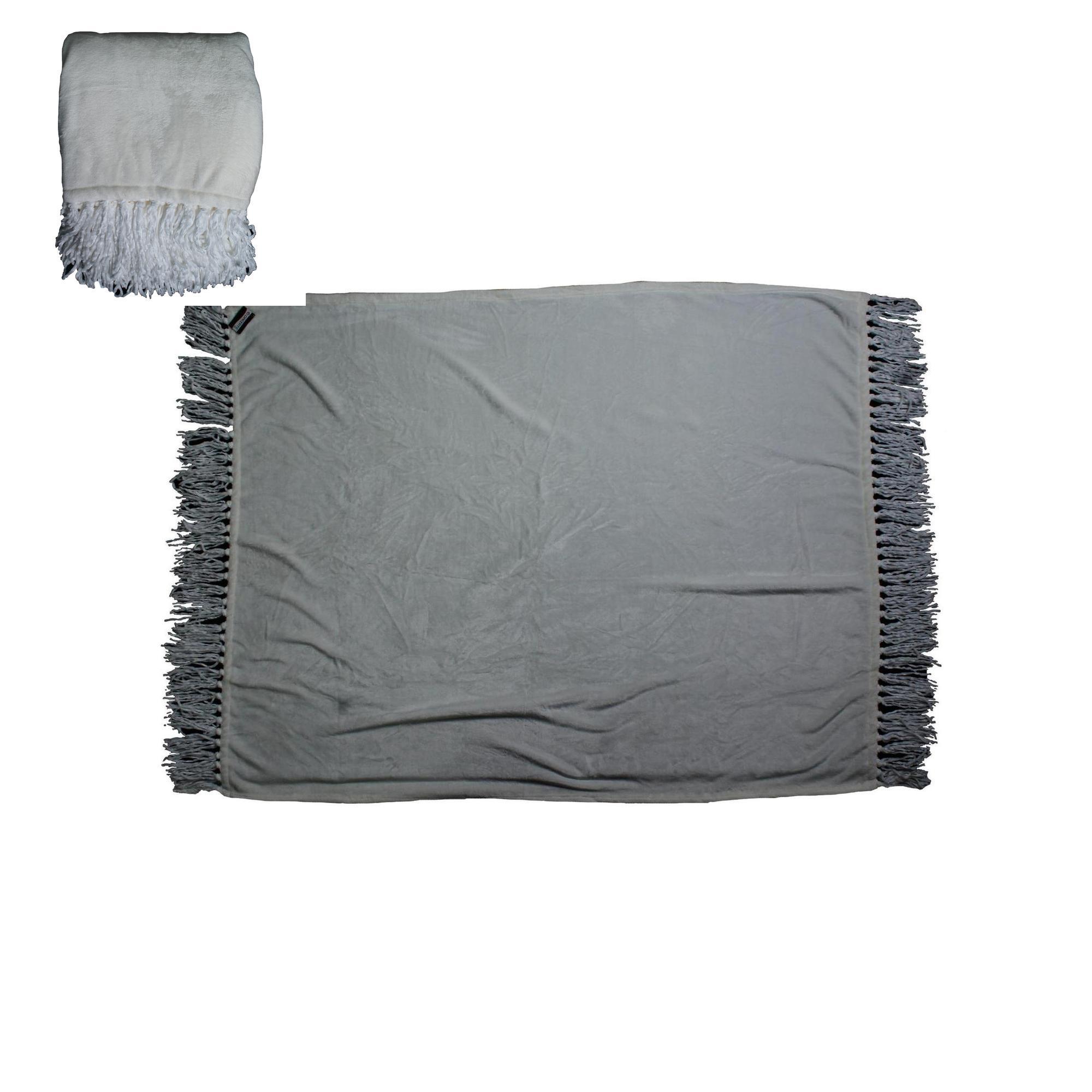 280GSM SOLID FLANNEL FRINGE BL - 427-19030