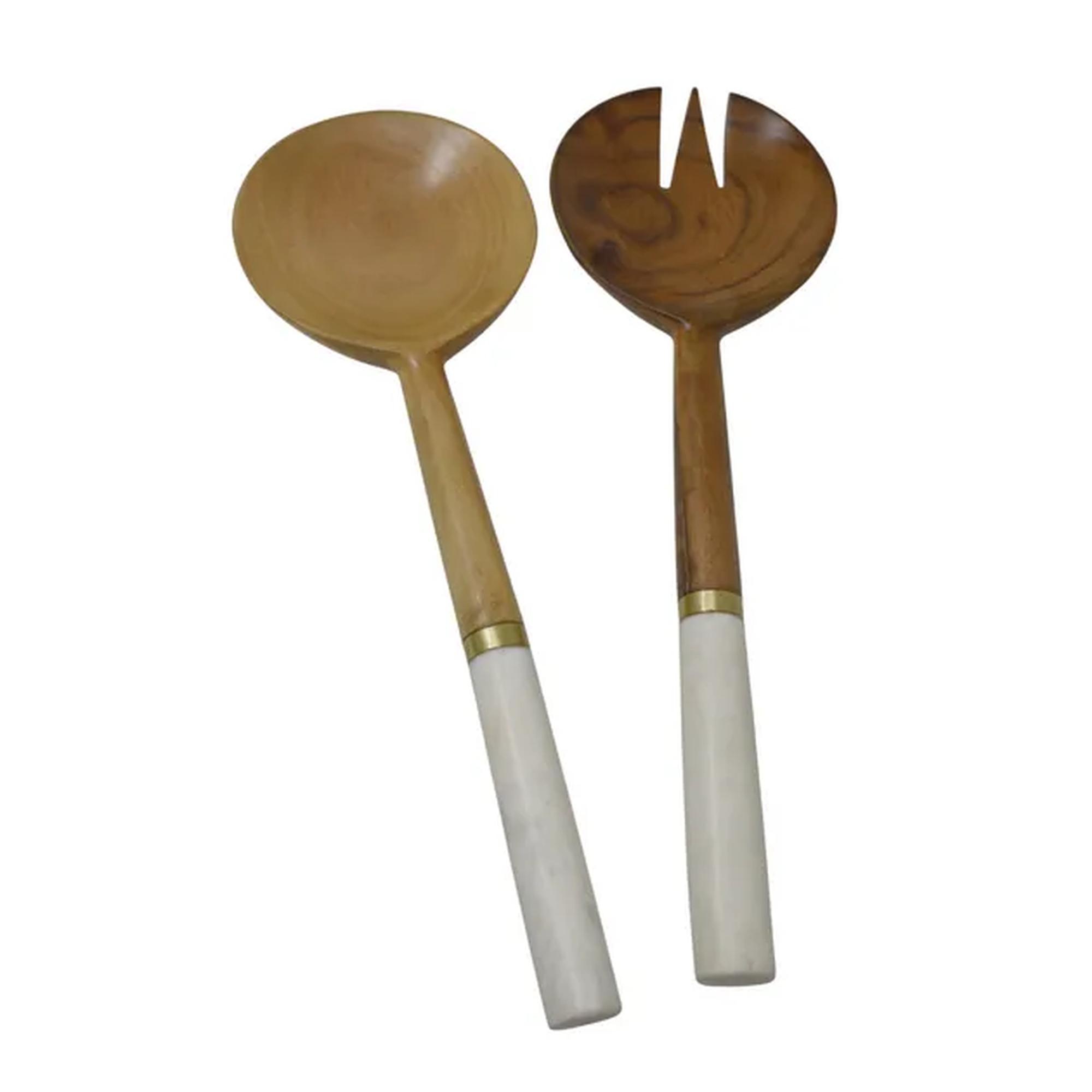 salad server set with wood handle - 429-6000178