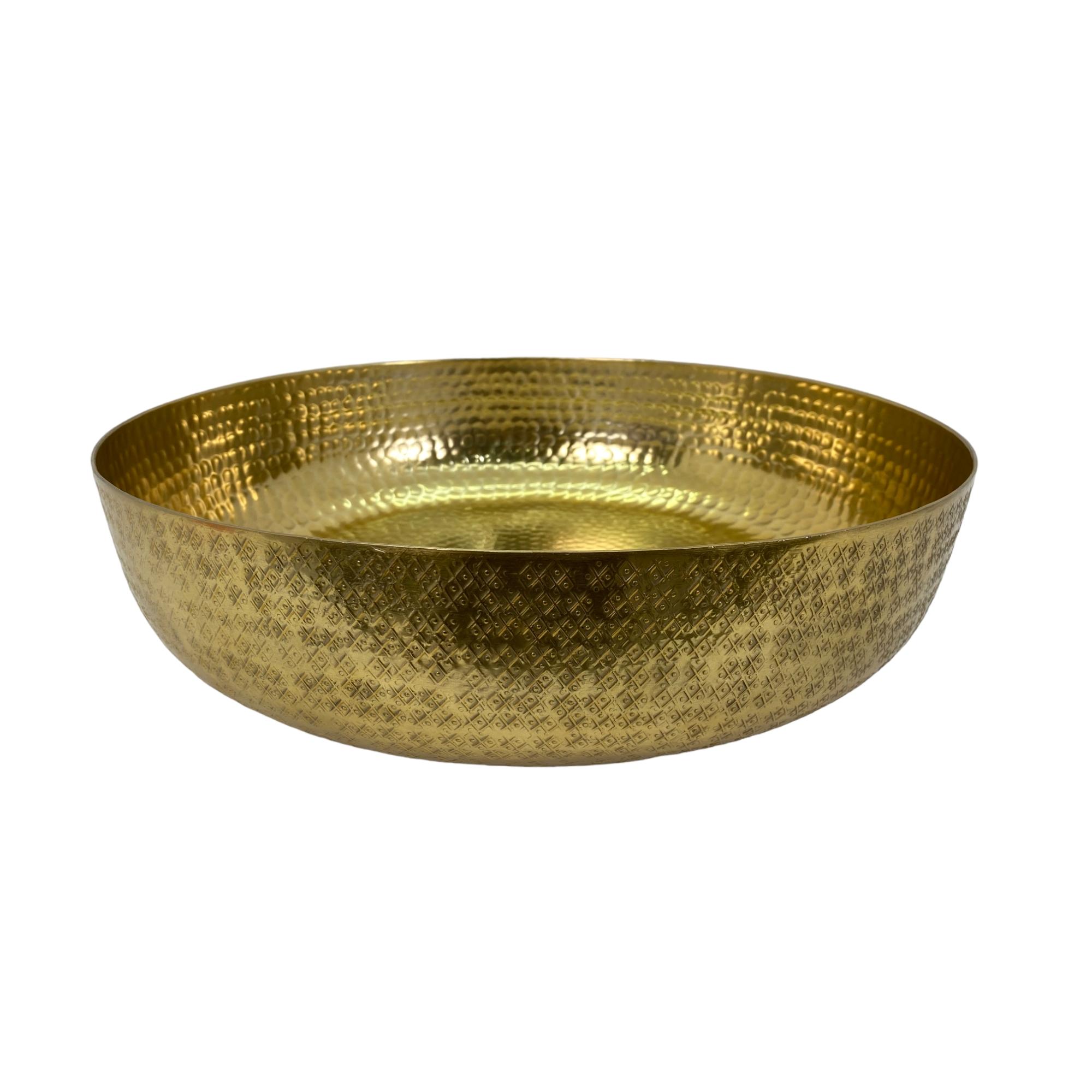 ROUND BOWL HAMMERED W/FEET GOLD (MEDIUM) - 429-750115