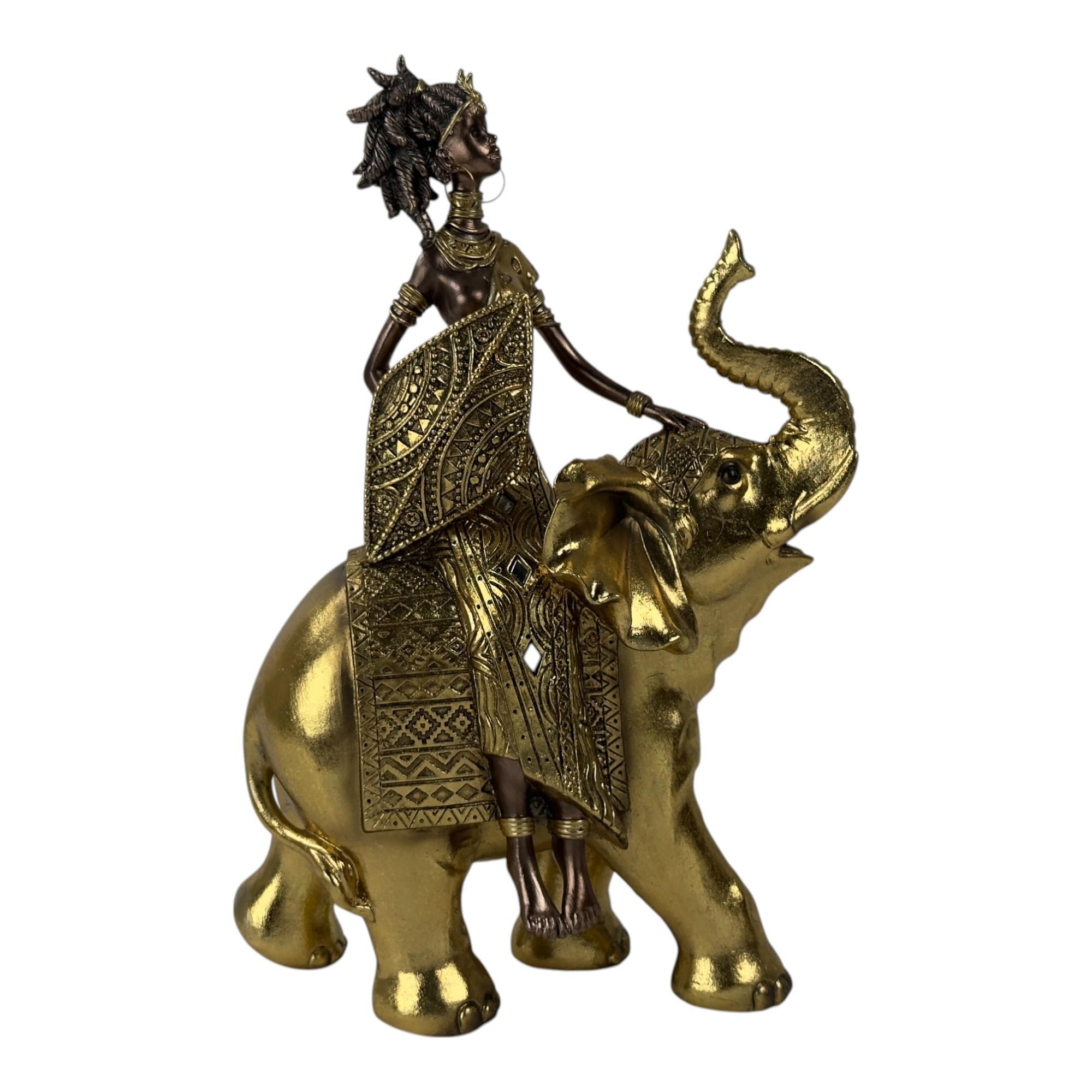 POLY LADY ON ELEPHANT DCOR - 437-0420184