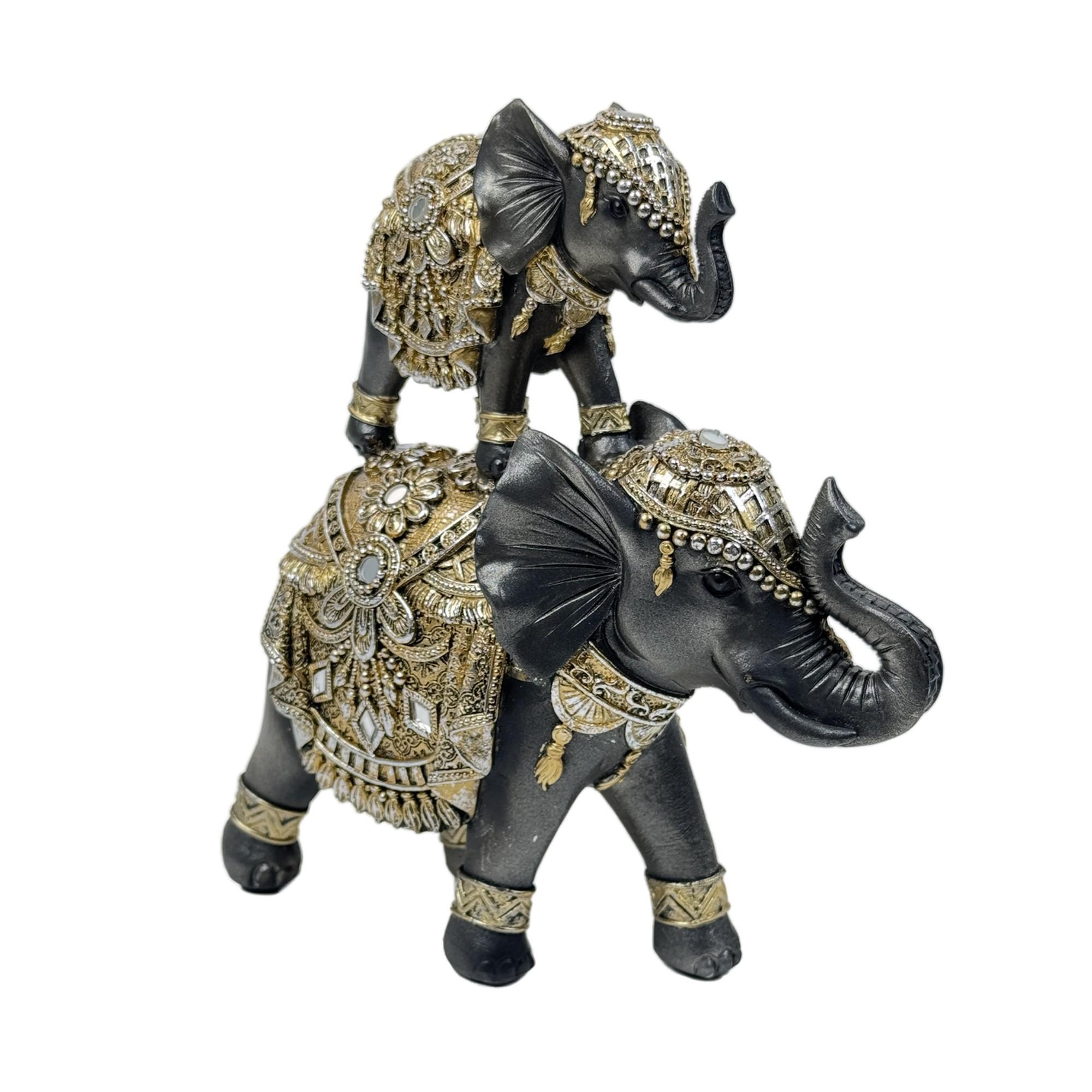 ELEFANTES DECOR 18X7X19.5CM - 437-0420433