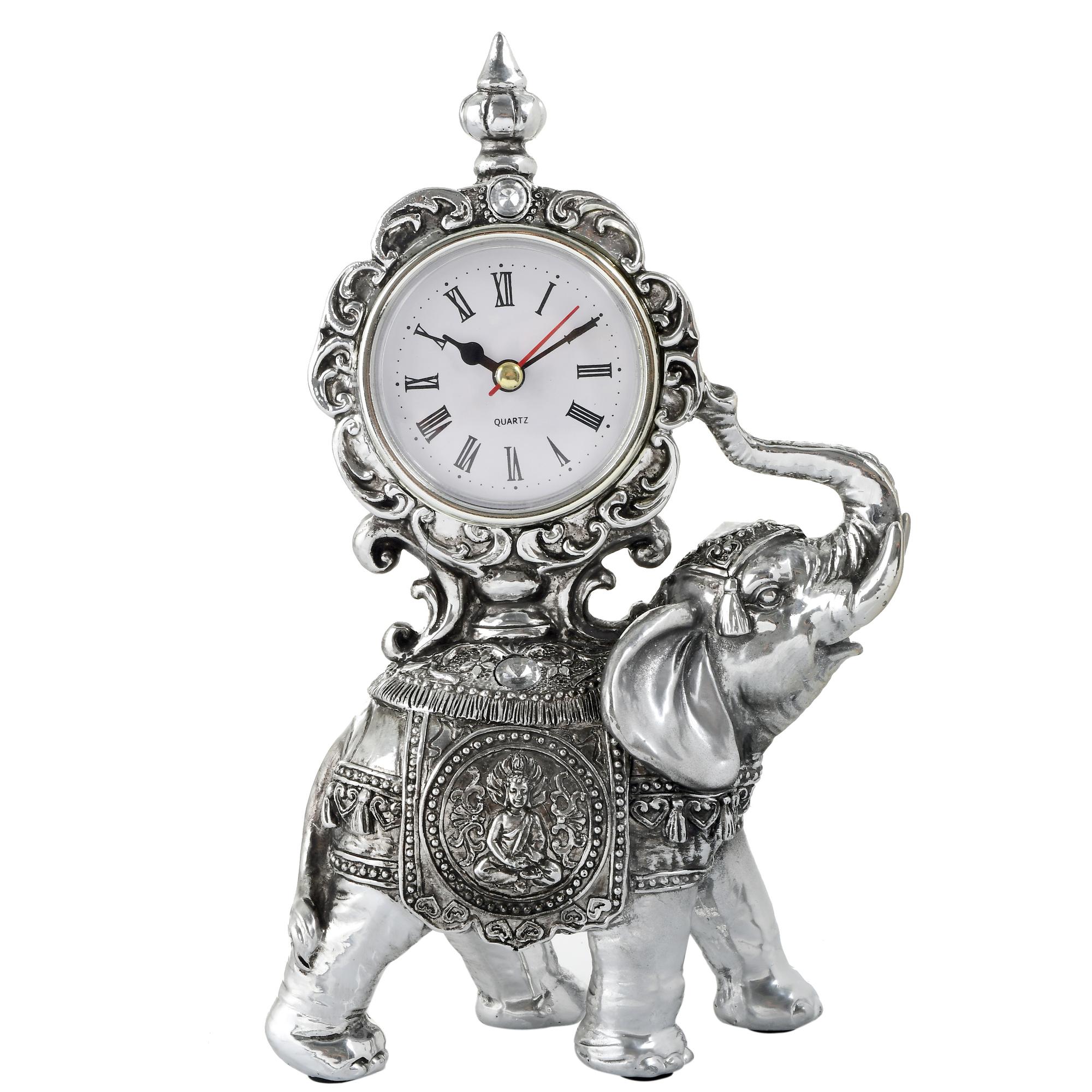 ELEFANTE DECOR C/ RELOJ 14.5X7 - 437-494545