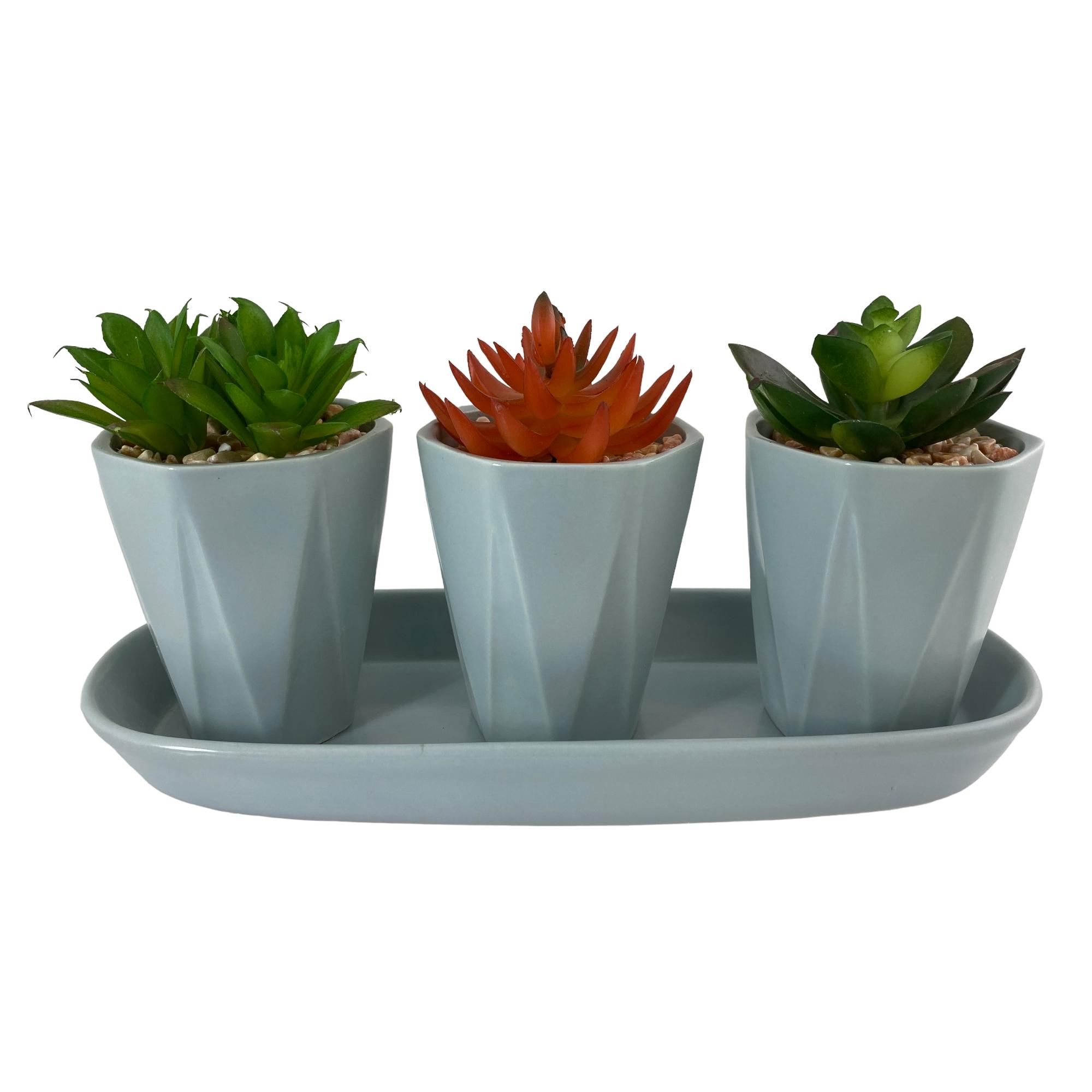 4/S PLASTIC PLANT IN CERAMIC POT - 439-357579