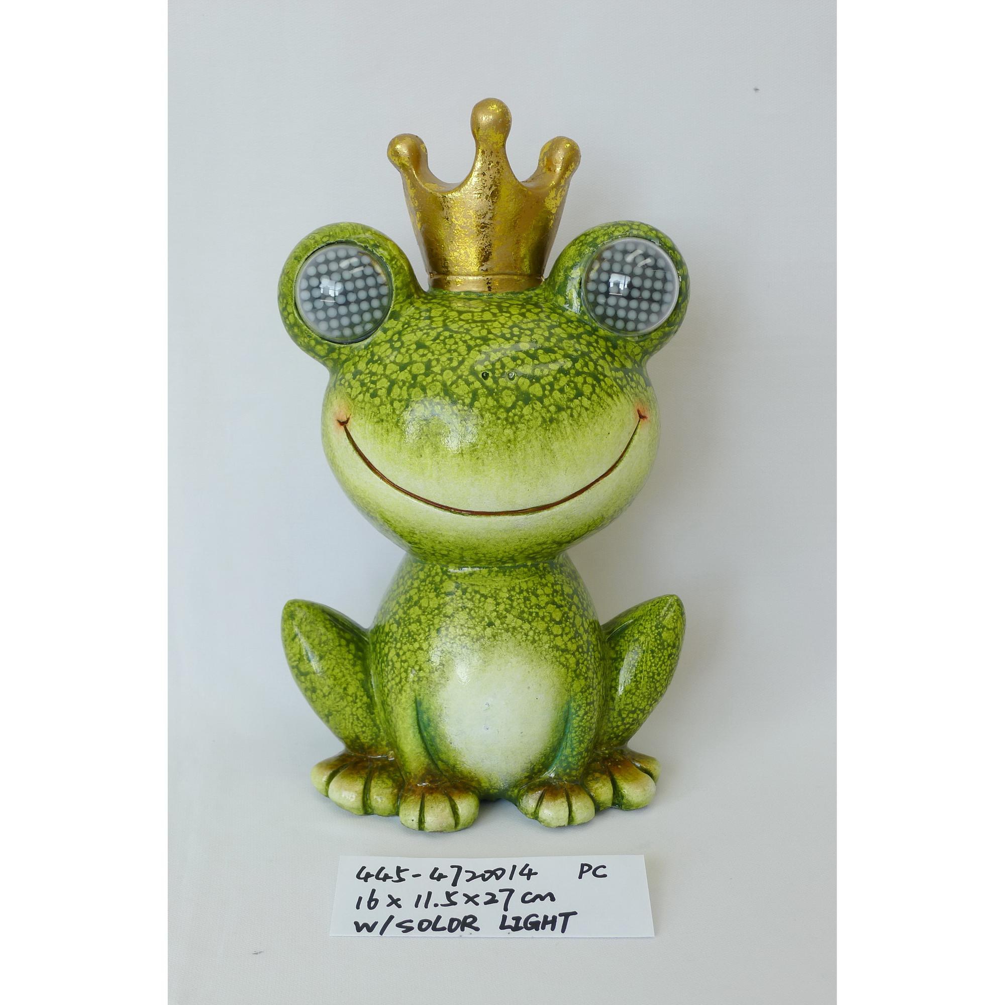 POLYRESIN FROG DECOR WITH SOLAR LIGHT - 445-4720014
