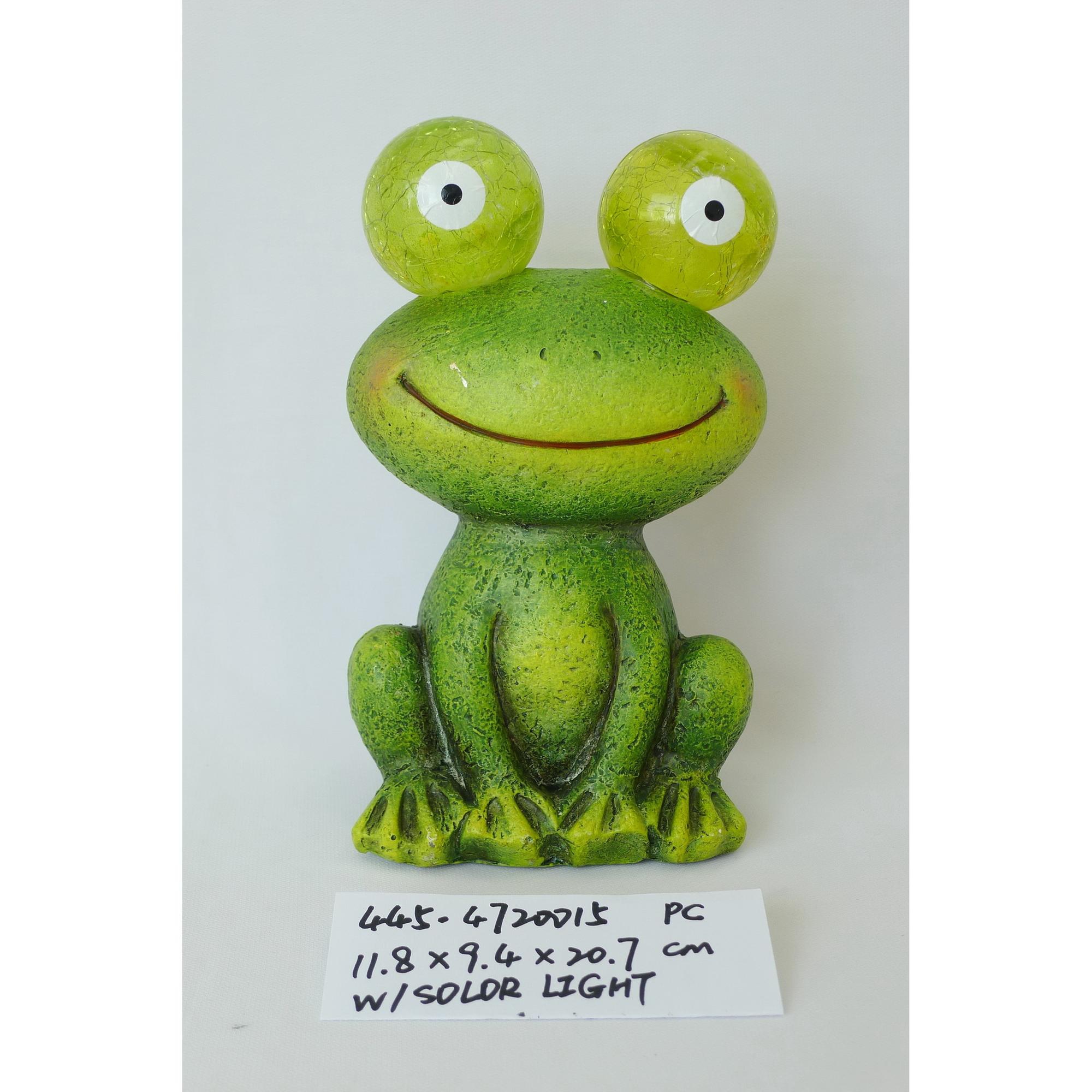 POLYRESIN FROG DECOR WITH SOLAR LIGHT - 445-4720015