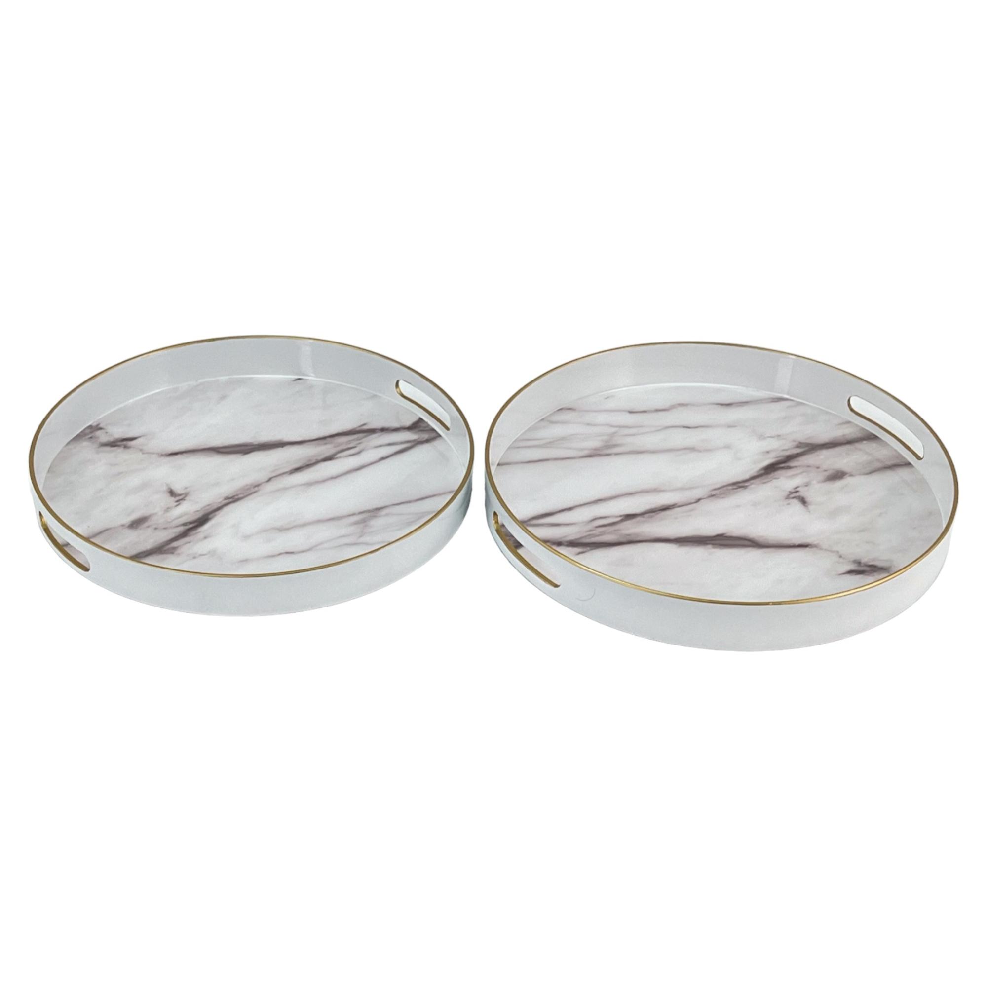 2/S PLASTIC ROUND TRAYS (paper+glory paiting) - 448-2820003