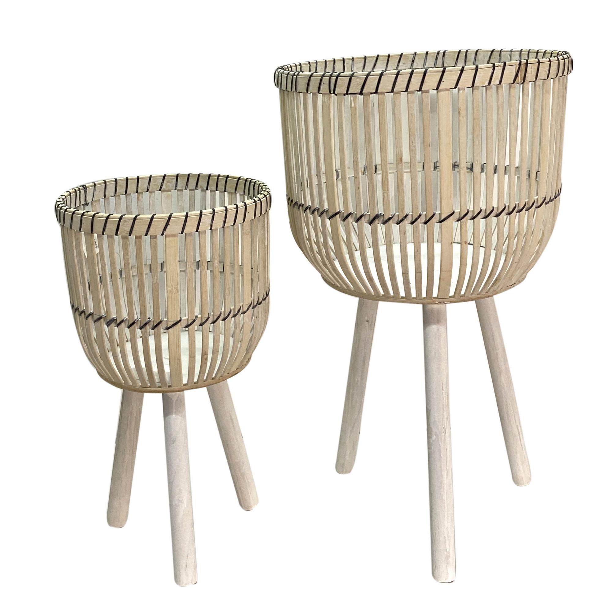 2/SET BAMBOO PLANTERS - 449-486706