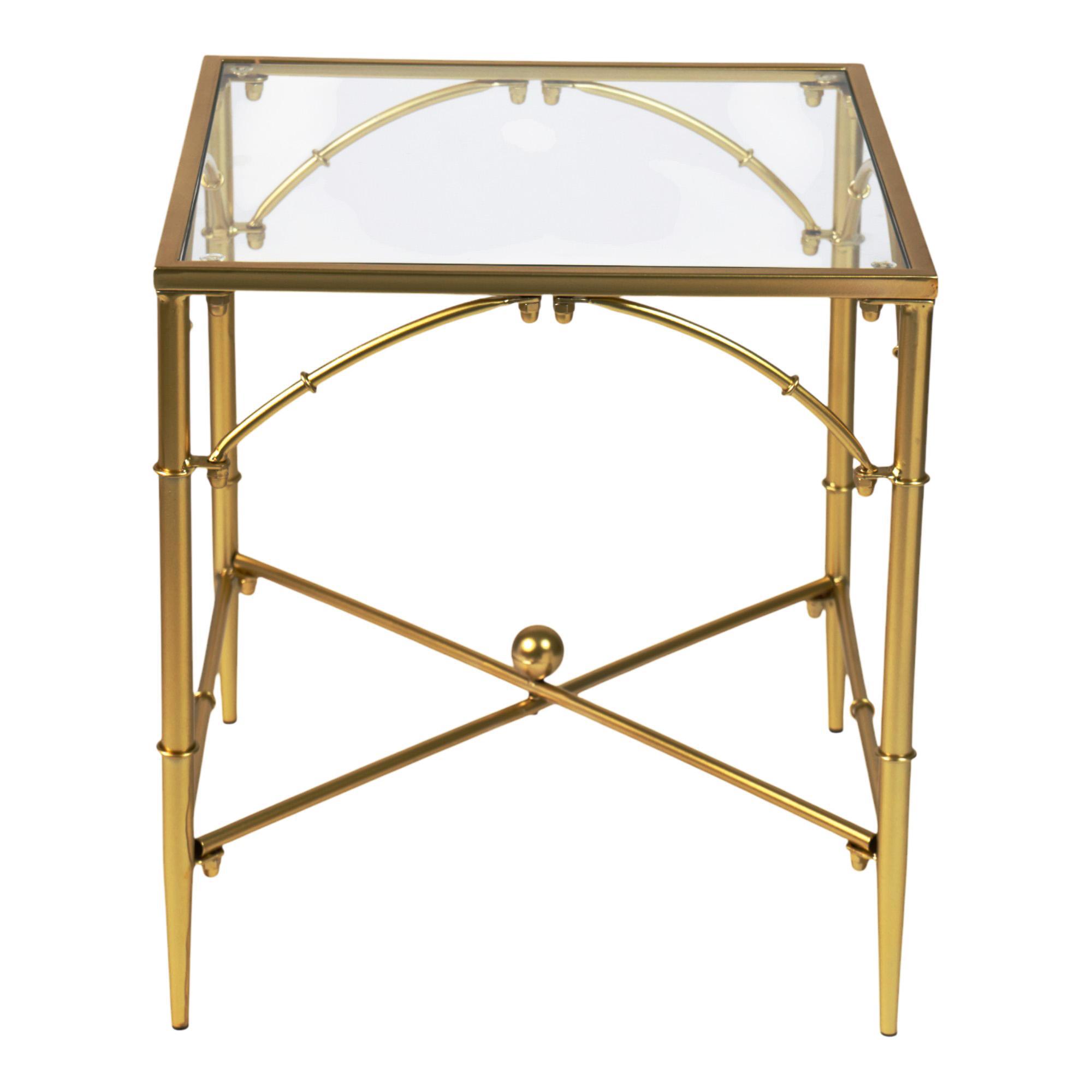 IRON / GLASS SIDE TABLE - 449-8410120