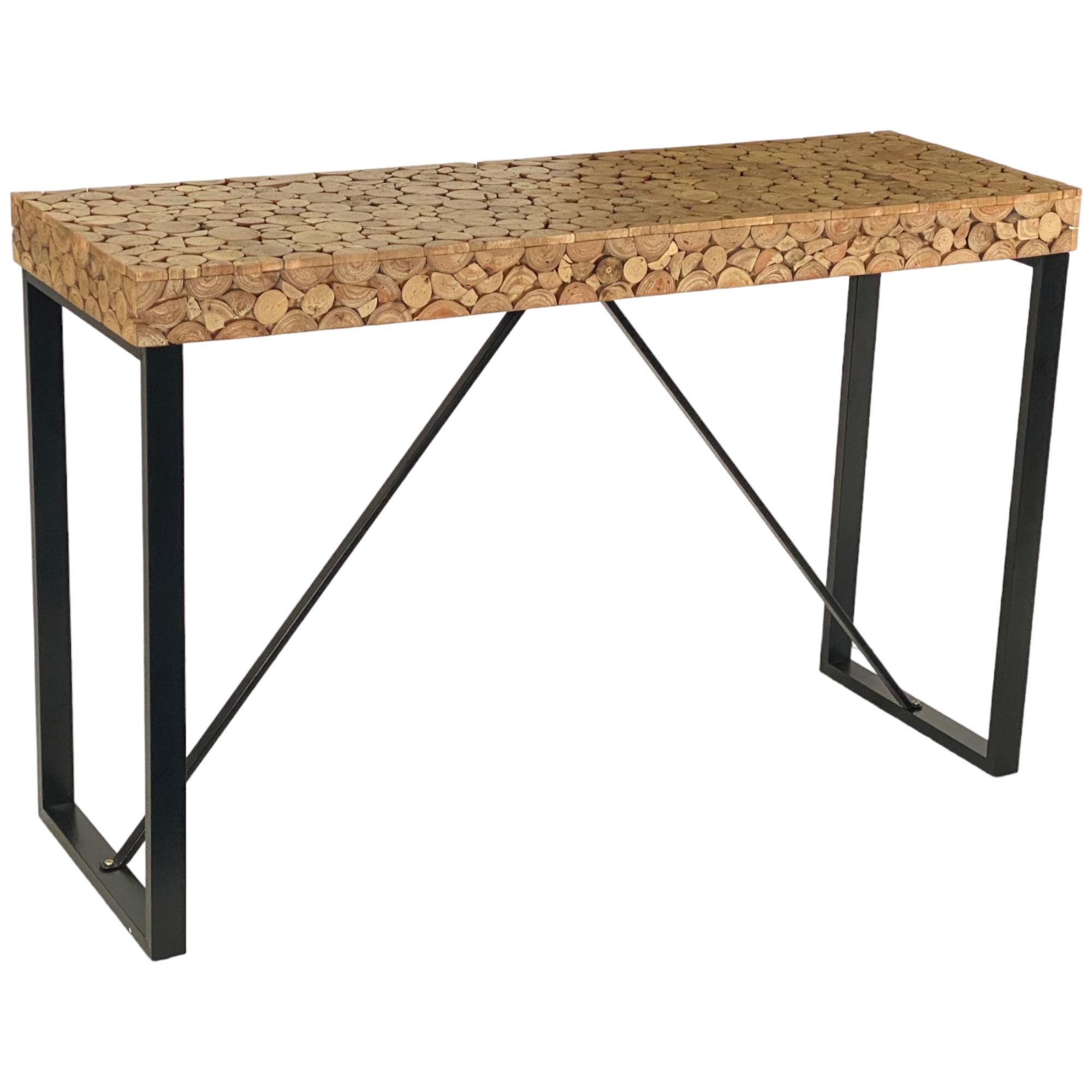 WOOD + IRON CONSOLE TABLE - 454-211332