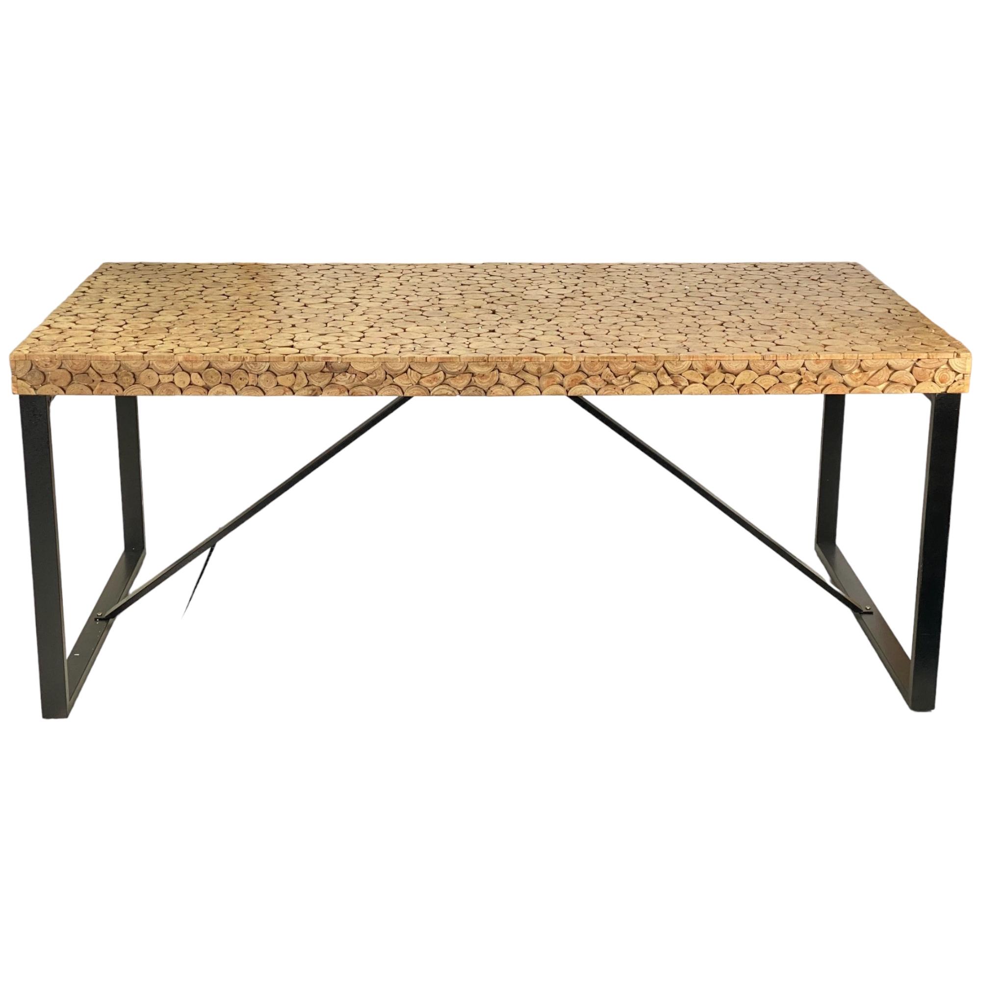 WOOD + IRON DINING TABLE - 454-211333