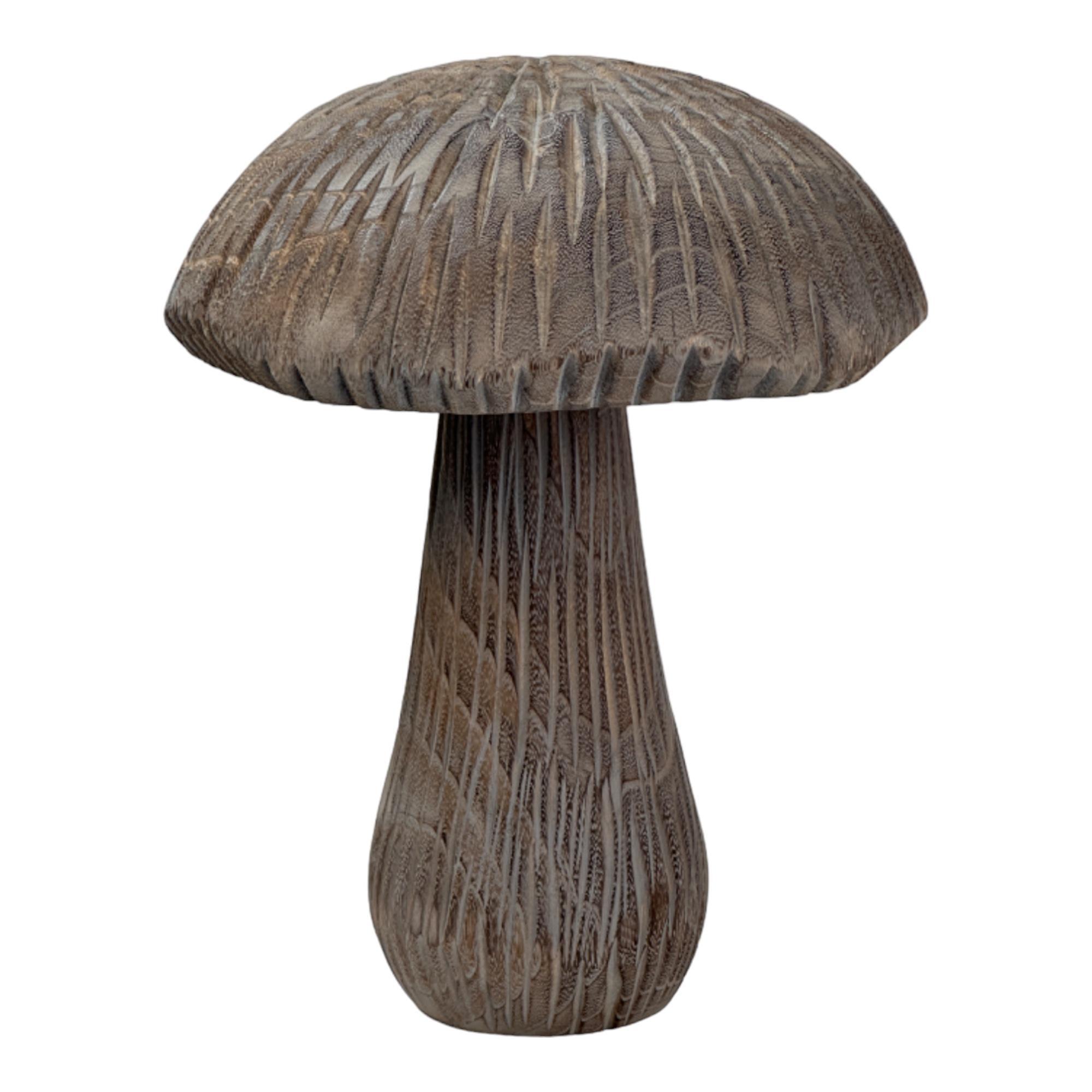 WOODEN MUSHROOM DCOR - 454-3400011