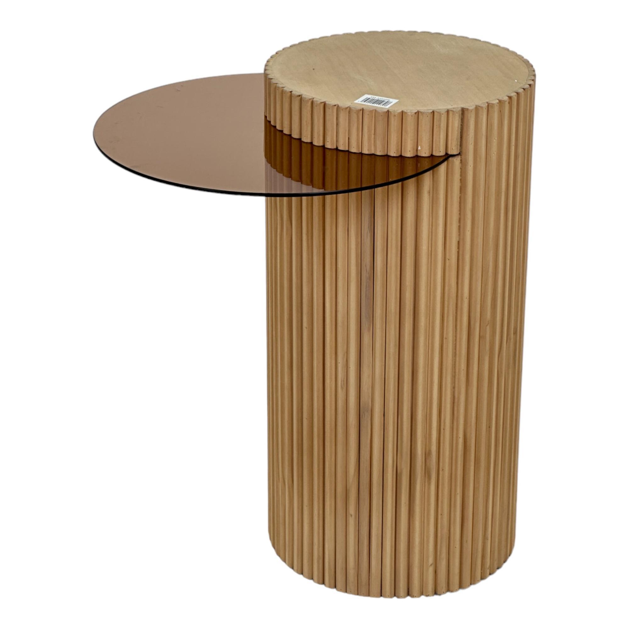 WOODEN / GLASS TABLE - 454-4300006