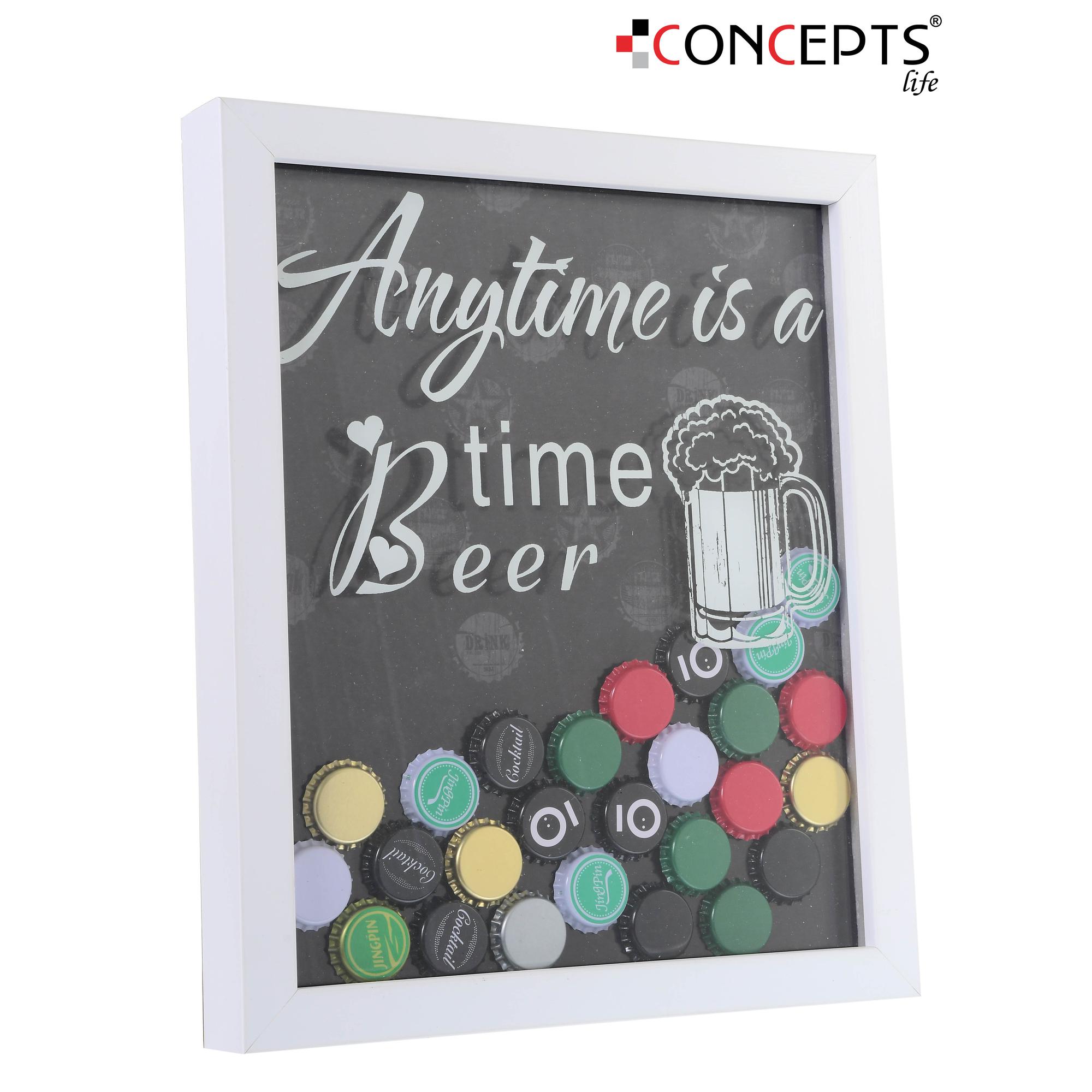 framed print with bottle cap e - 530-281223