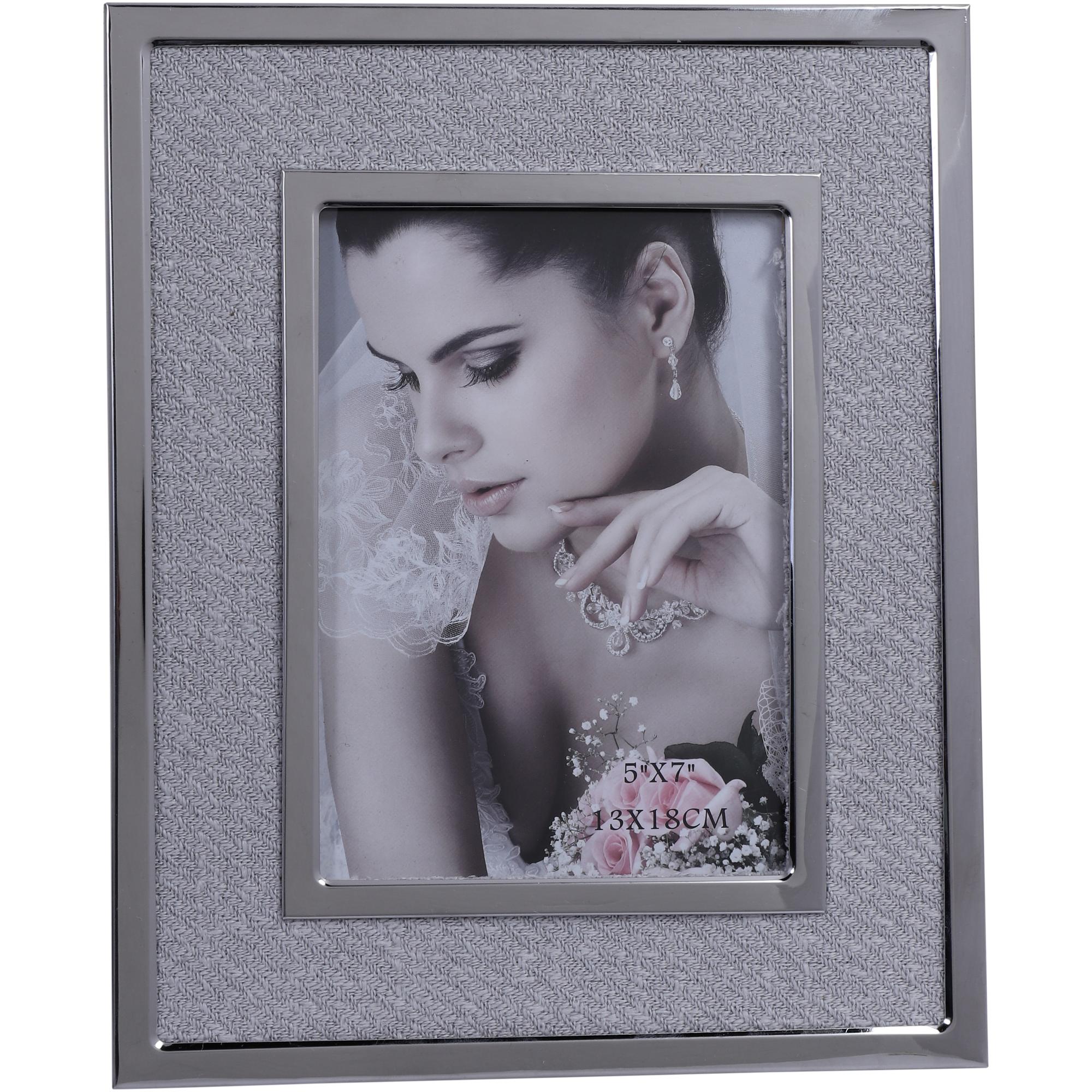 MDF WITH FABRIC AND DOUBLE METAL PHOTO FRAME PHOTO SIZE: 5X7 - 530-593295