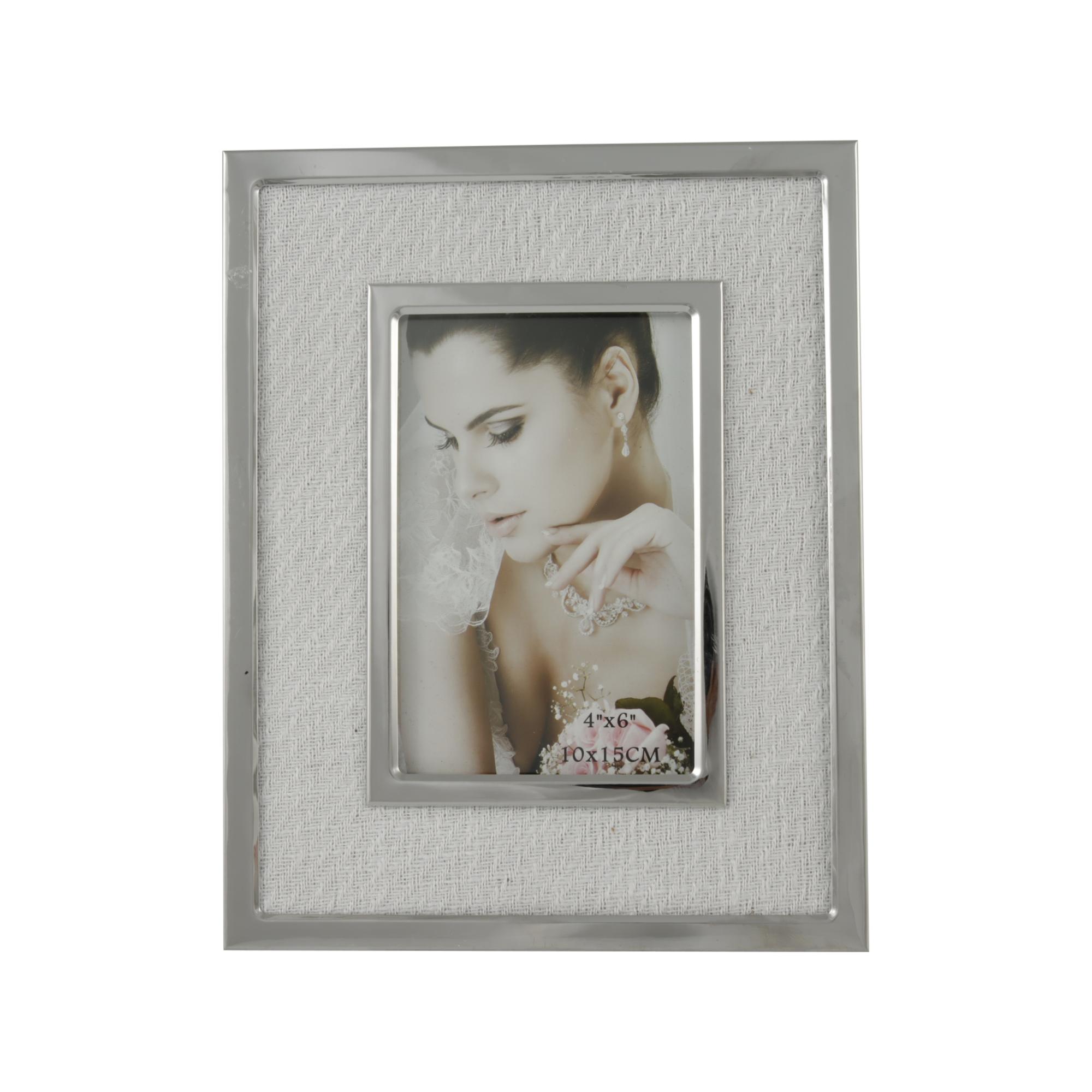 MDF WITH FABRIC AND DOUBLE METAL PHOTO FRAME PHOTO SIZE: 4X6 - 530-593309